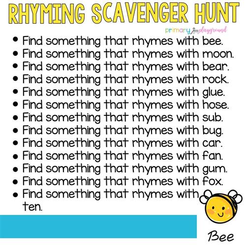 Rhyming scavenger hunt 